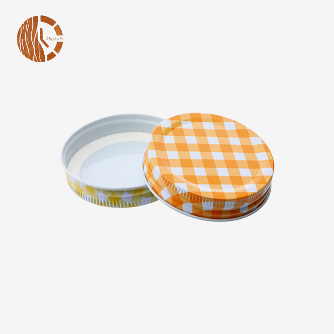 Rustic Checkered Metal Jar Lids